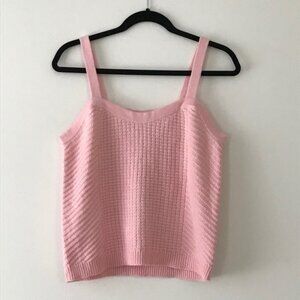 NWT Sandy Liang Pink Sweater Knit Tank Top